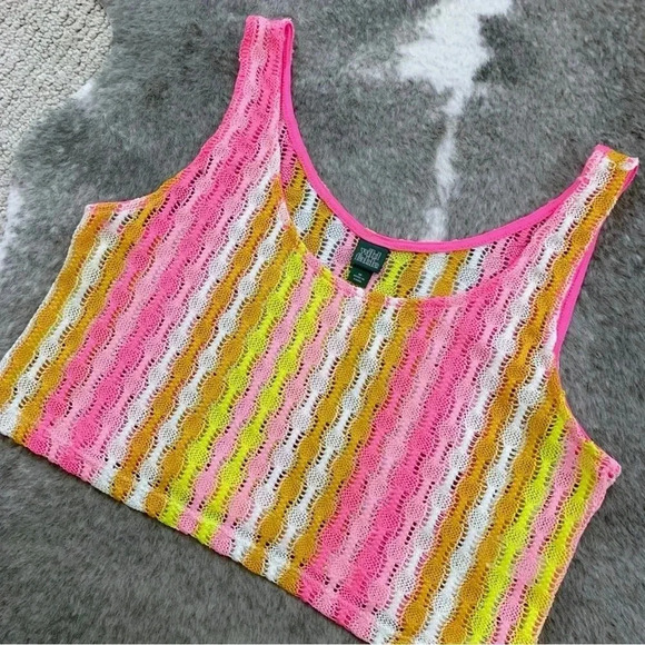 Crochet Knit Crop Tank Top - Picture 3 of 11